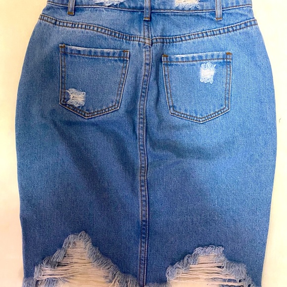 Distressed Denim Skirt - Picture 3 of 4